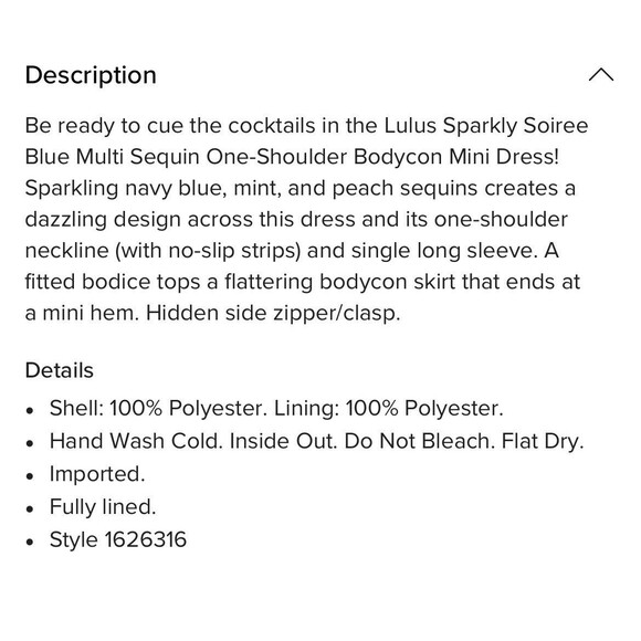 Lulu’s Sparkly Soiree Blue Multi Sequin One-Shoulder Bodycon Mini Dress Size M - Picture 3 of 12